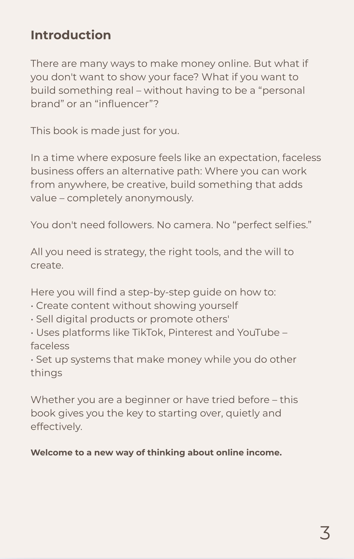 Faceless Business – Turn Content Into Income Without Showing Your Face